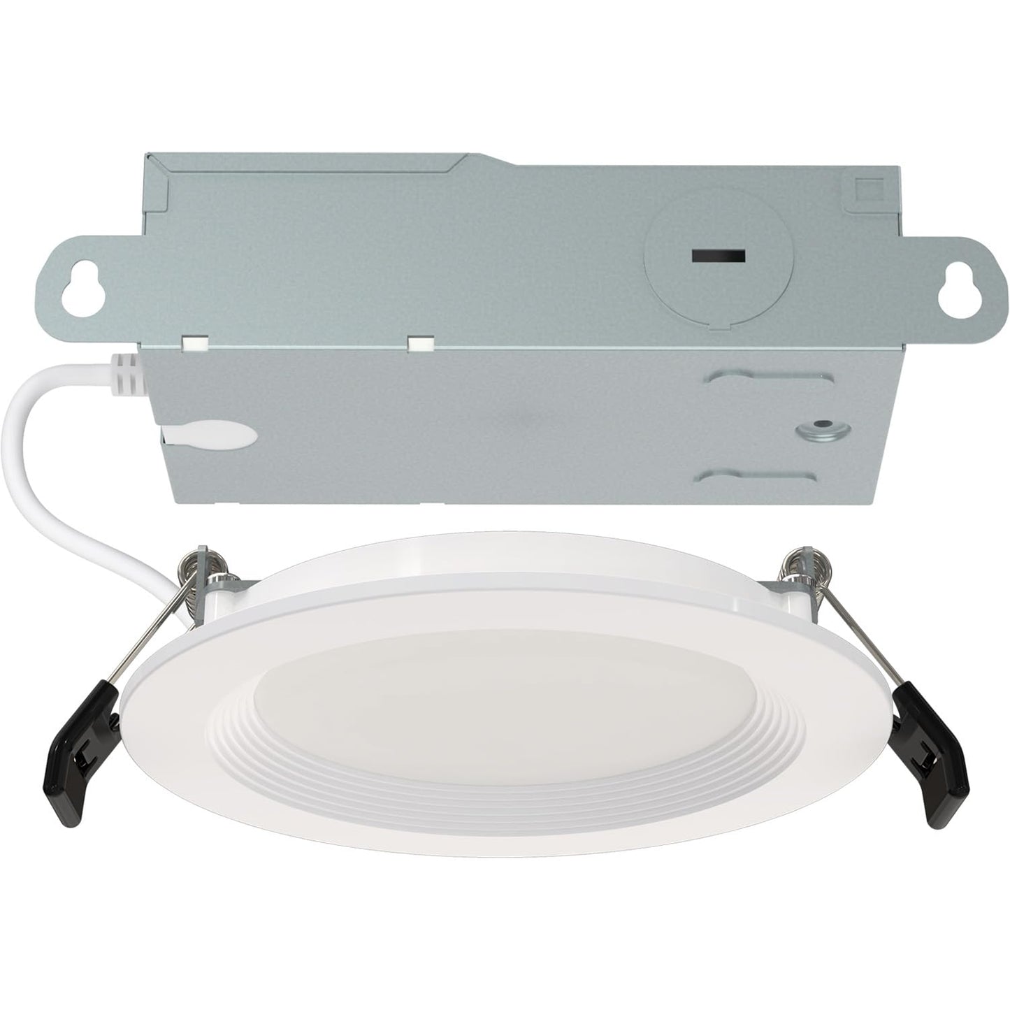 RAB Lighting WFRL-Field-Adjustable Edge-Lit LED Downlight-Canless Wafer Design-Black/White Trim-5CCT Selectable 2700K-5000K-90 CRI-Wet Rated/Dimmable for Modern Ceilings (WFR34-4B/BP - 12 Pack)