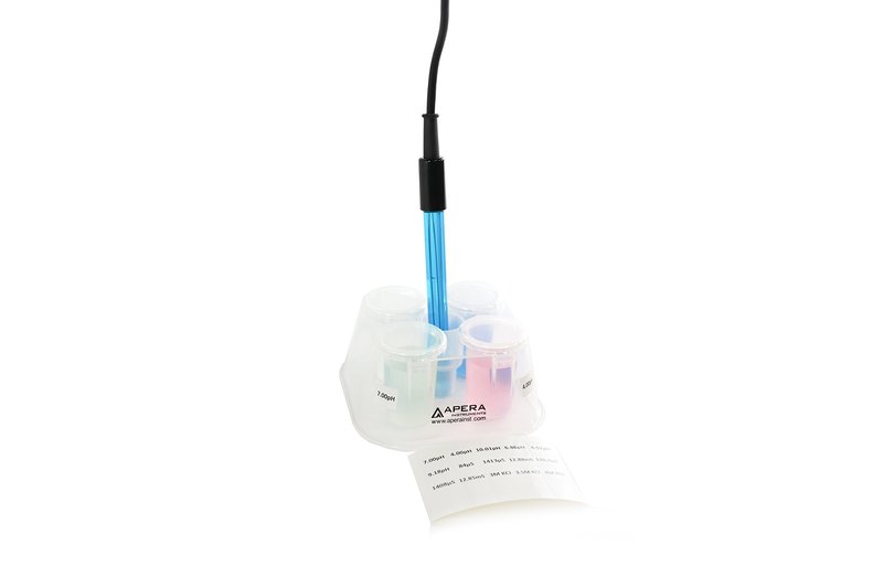 APERA INSTRUMENTS AI1116 pH Calibration Solution Kit (7.00, 4.00, 10.01), 16 oz. Each, Plus a CalPod Solution Holder for Easy Calibration, NIST traceable