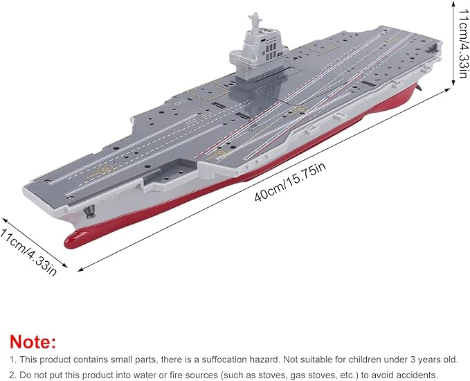 RC Boats 2.4G Remote Control Warship Battleship Aircraft Carrier for Adults and Teens 20KMH High Speed Remote Control Militaryship DIY Battleship for Pool & Lake (2 Batteries)