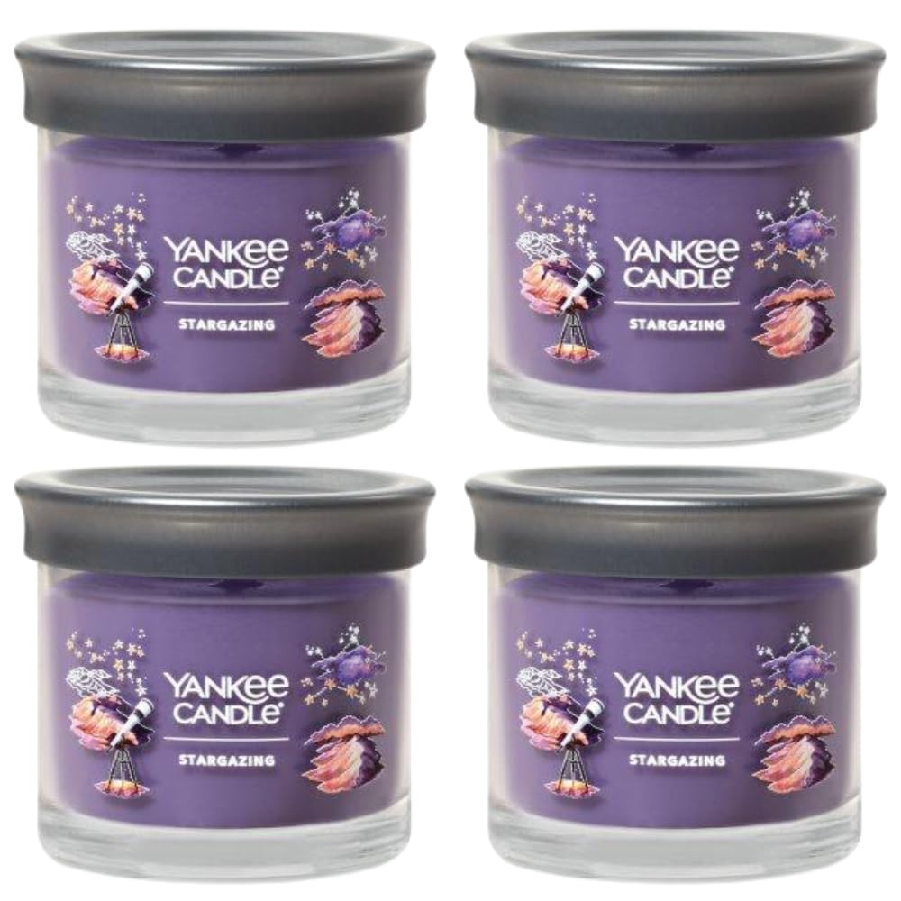 Yankee Candle Small Tumbler Scented Single Wick Jar Candle, Stargazing, Over 20 Hours of Burn Time, 4.3 Ounce (Pack of 4)
