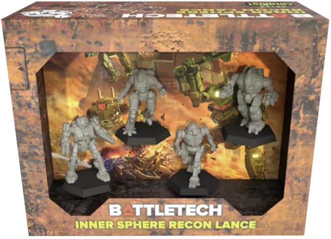 Catalyst Game Labs BattleTech: Inner Sphere Recon Lance Miniatures Pack - Strategy Board Game - for 2+ Players and Ages 14+