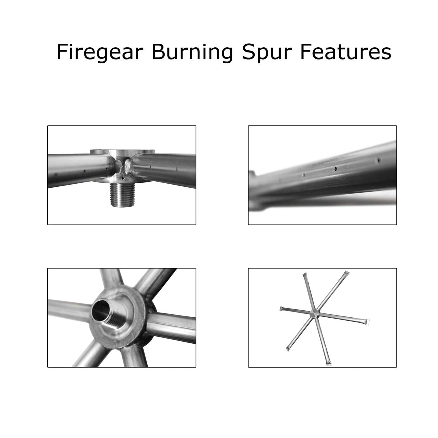 Firegear Round Stainless Steel Gas Fire Pit Burner Kit for Paver Blocks with Match Light Ignition, 34-Inch Pan, 31-Inch Burning Spur, Natural Gas (FPB-34D31MTN-PK)
