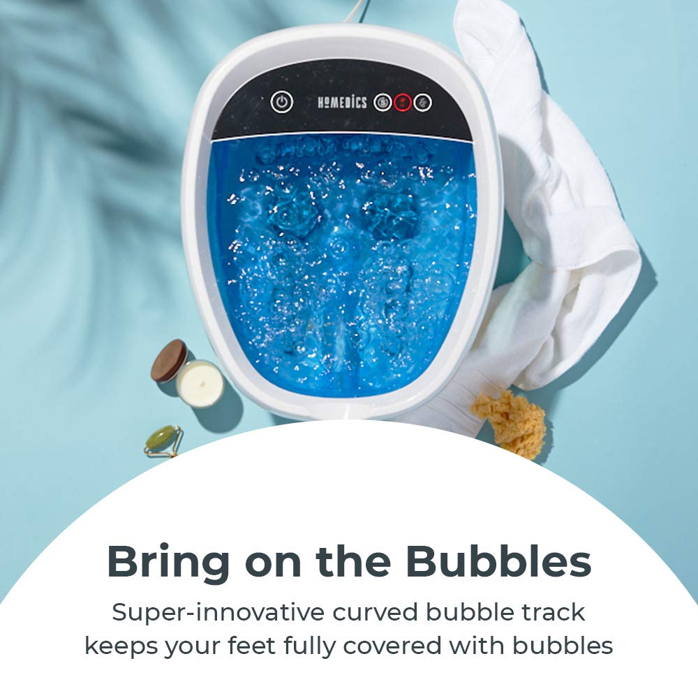 Homedics Shiatsu Bliss Footbath with Heat Boost, Foot Spa Massager, Deep Kneading Pedicure Tub, Vibrating Bubbles with Soothing Heat, Portable at-Home Spa