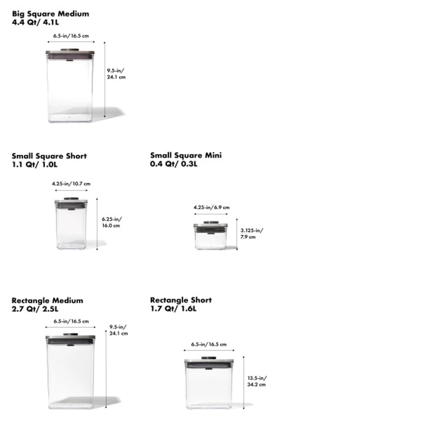 OXO SteeL 6-Piece POP Container Set