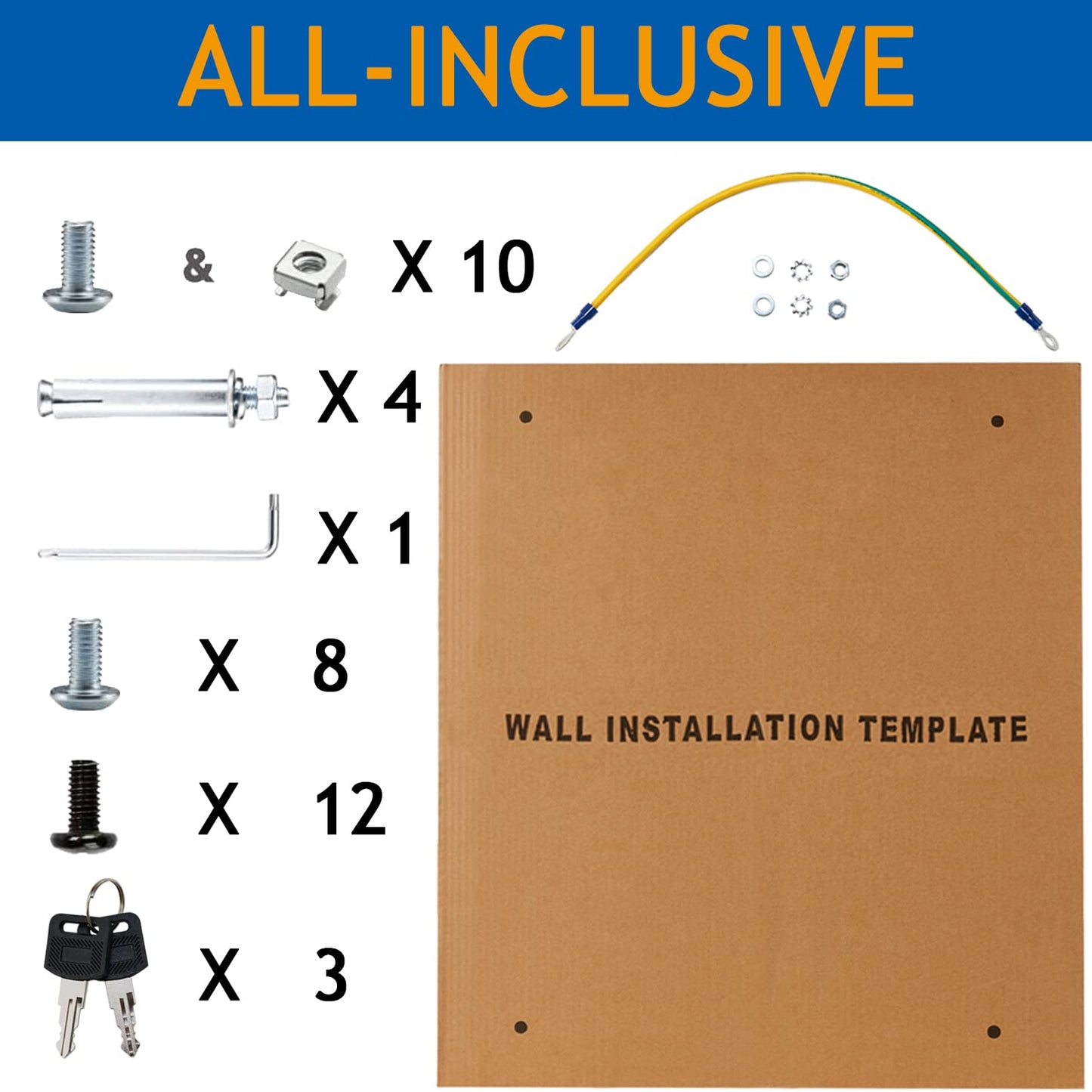 Tedgetal 9U Wall Mount Server Cabinet Network Rack Vented Enclosure Locking Door