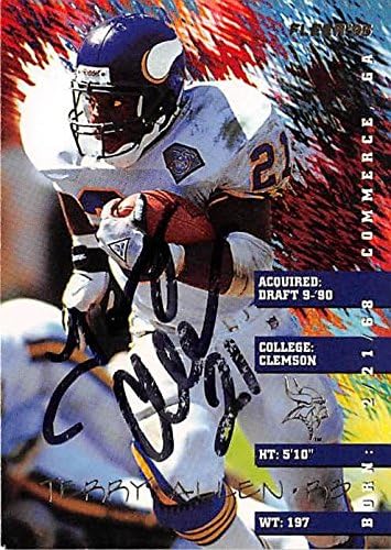 Sports Memorabilia Autograph Warehouse 302336 1995 Terry Allen Autographed No.230 Football Card - Minnesota Vikings