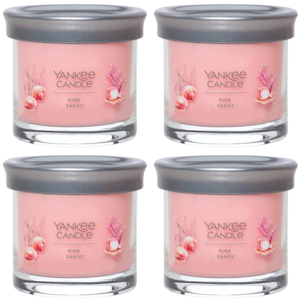 Yankee Candle Small Tumbler Scented Single Wick Jar Candle, Pink Sands, Over 20 Hours of Burn Time, 4.3 Ounce (Pack of 4)