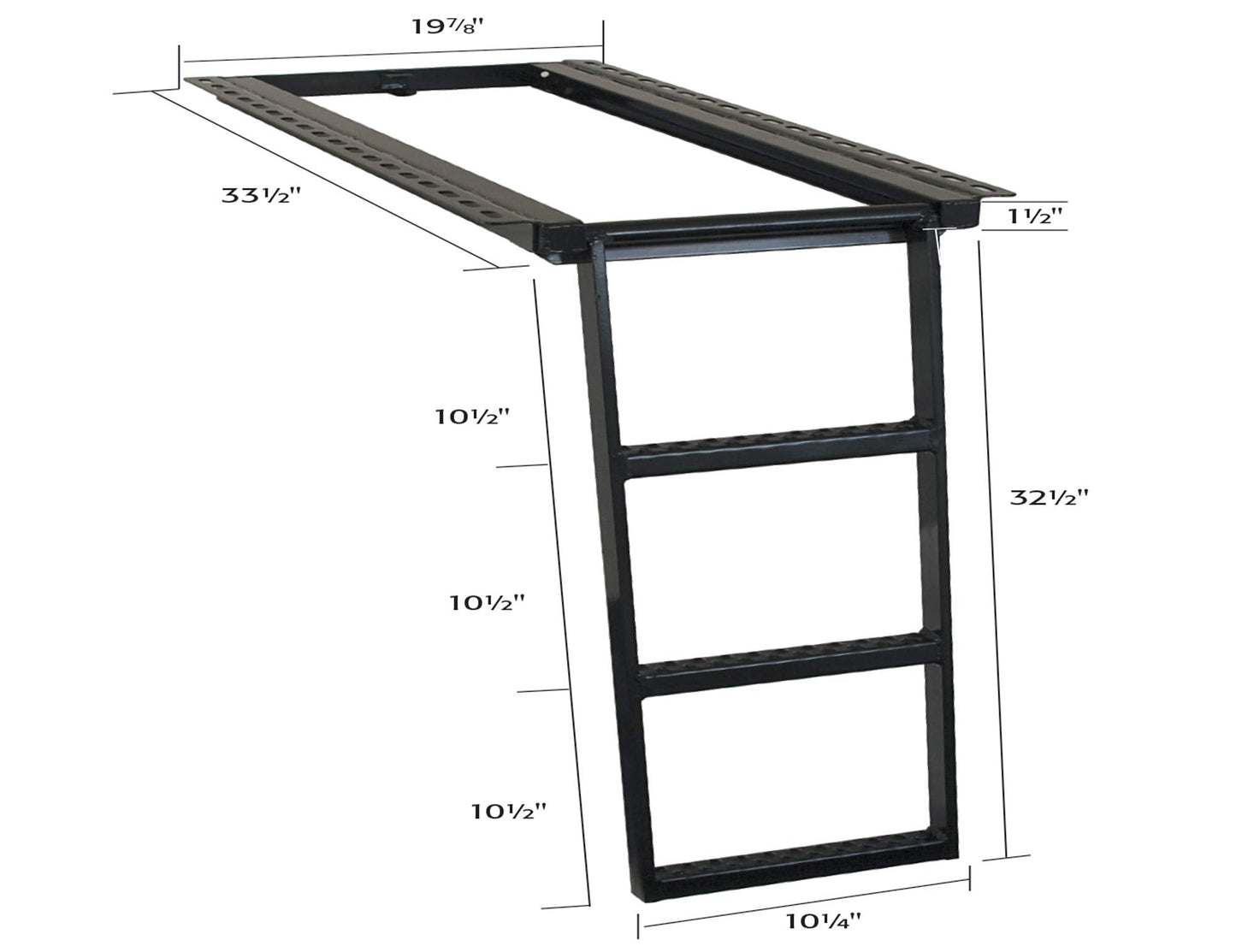 Buyers Products 5233000 Black 3 Rung Retractable Truck Step, Heavy Duty Non Slip Truck Bed Ladder Step for Trucks, Trailers, Semis, Powder Coated Steel, Slide In Storage, Bolt On or Weld On Install