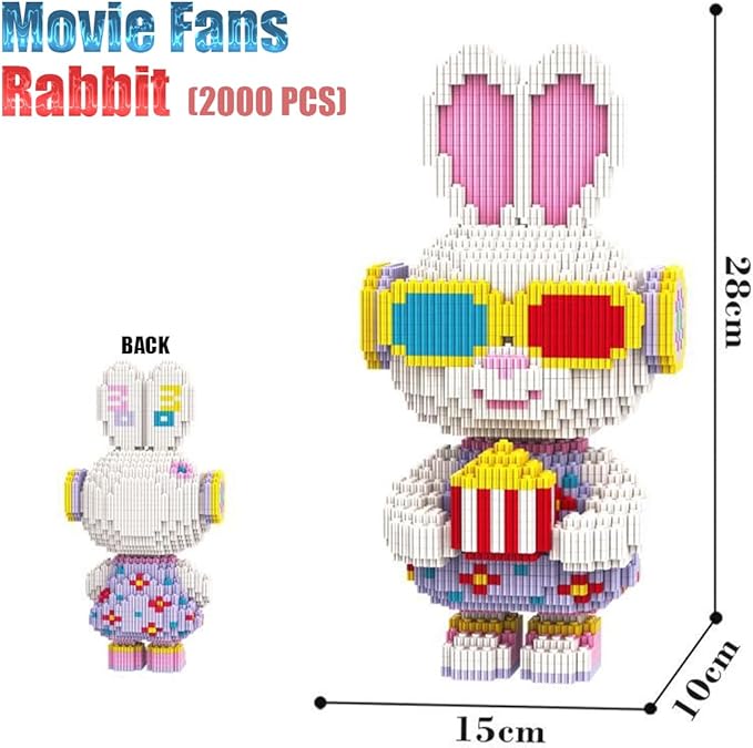 Animal Movie Fans Rabbit Micro Building Blocks Set(2000PCS 28cm High Series) Gift for Adults and Kids