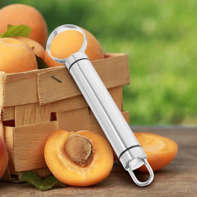 Hemoton 2 Pcs Fruit Core Removing Tools Stainless Steel Peach Corers Kitchen Utensils for Pear Bell Pepper Easy-to-Clean Kitchen Gadgets for Home Use