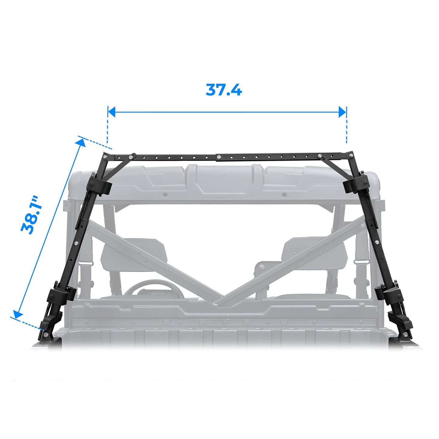 KEMIMOTO UTV Hunting Tool Holders Sporting Clays, UTV Tool Holder Rack Universal 4 Tools Rack with Rubber Snubbers Compatible with Polaris Ranger General Golf Cart