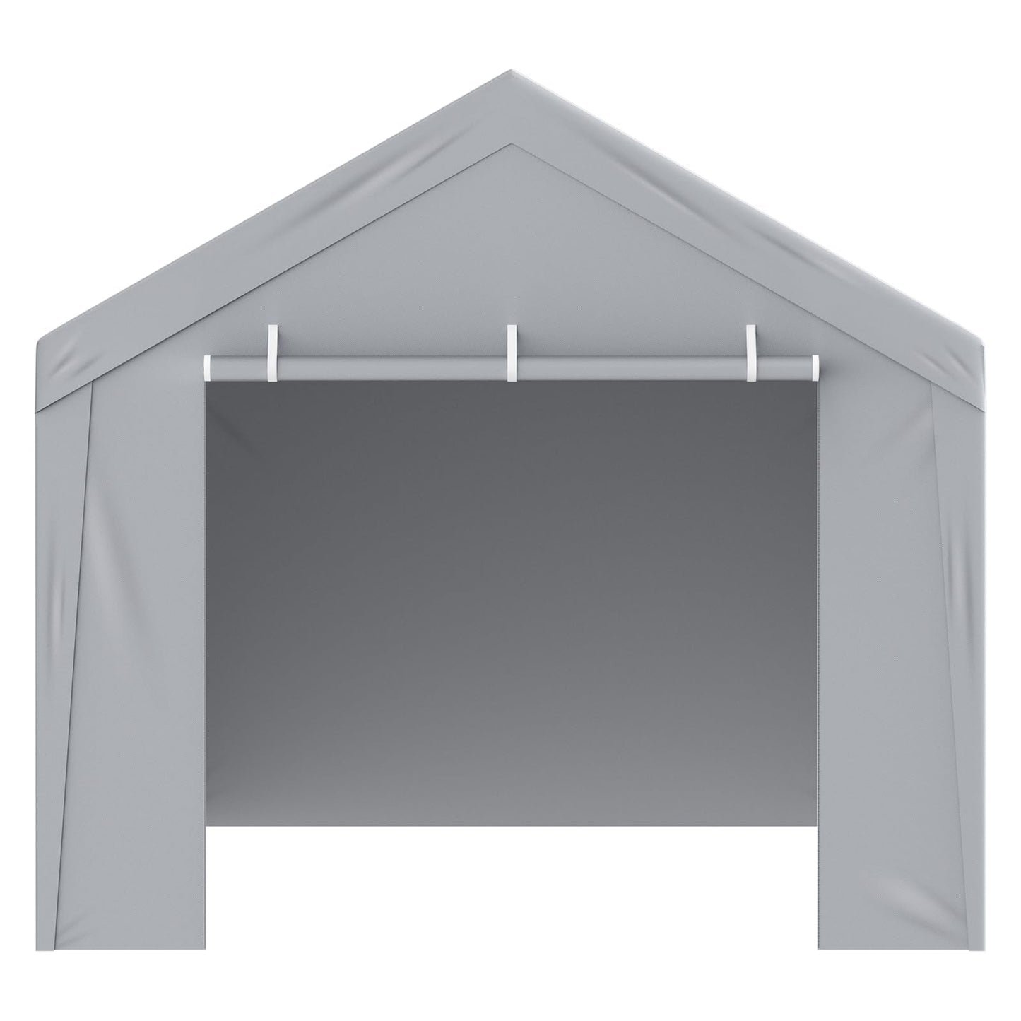 VEVOR Carport Replacement Canopy Cover Top + Side Wall 12 x 20 ft, Garage Tent Shelter Tarp Heavy-Duty Waterproof & UV Protected, Easy Installation with Ball Bungees,Grey (Frame Not Included)