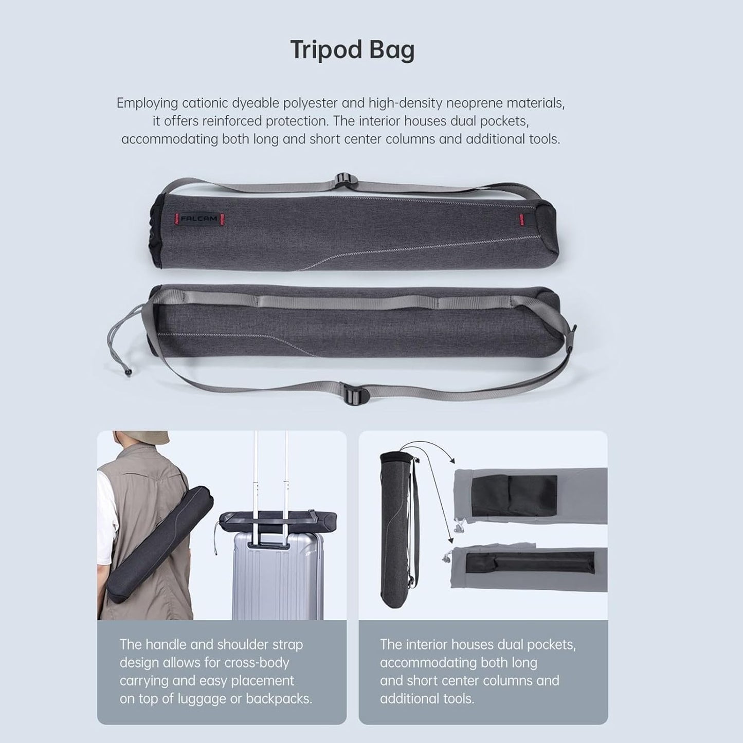 Falcam TreeRoot F38 Pro Carbon Fiber Tripod, 61" Quick Lock Travel Tripod with 360° Ball Head, 5kg Load, F22 Interfaces, 1/4" Screw, Carry Strap Holes for DSLR, Mirrorless, and Video Cameras