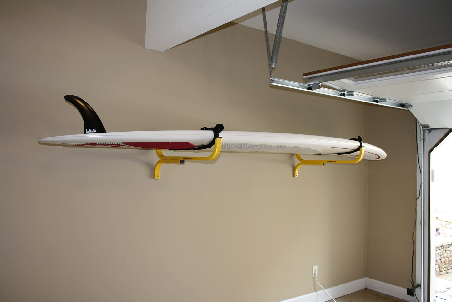 SUSPENZ Kayak Storage Rack, Flat Wall Hanger/Hook for Canoe, Kayak, SUP Storage, Indoor & Outdoor Use, Safety Straps, Holds 125 lbs (11-8801)