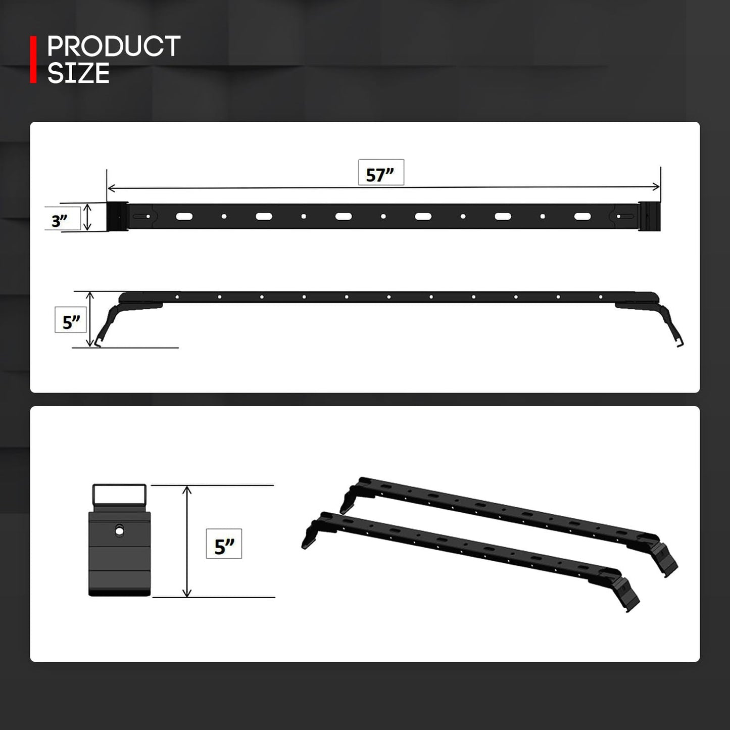 XOOKUN Steel Maximum Load 300 lbs Roof Rack Bars Kayak Cargo Carriers Crossbar roof Rack Compatible with Jeep Wrangler JK JL Gladiator JT 2007-2024 (4 Door Hard Top)