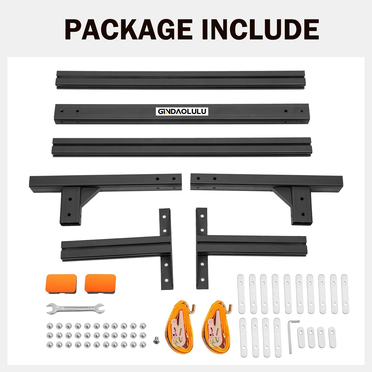 800 lbs Capacity Aluminum Trailer Ladder Rack,Cargo Box Truck Ladder Rack,Adjustable 6FT to 8.2FT Trailer Roof Ladder Rack with 2 Straps for Universal Enclosed Trailers and Open Trailers