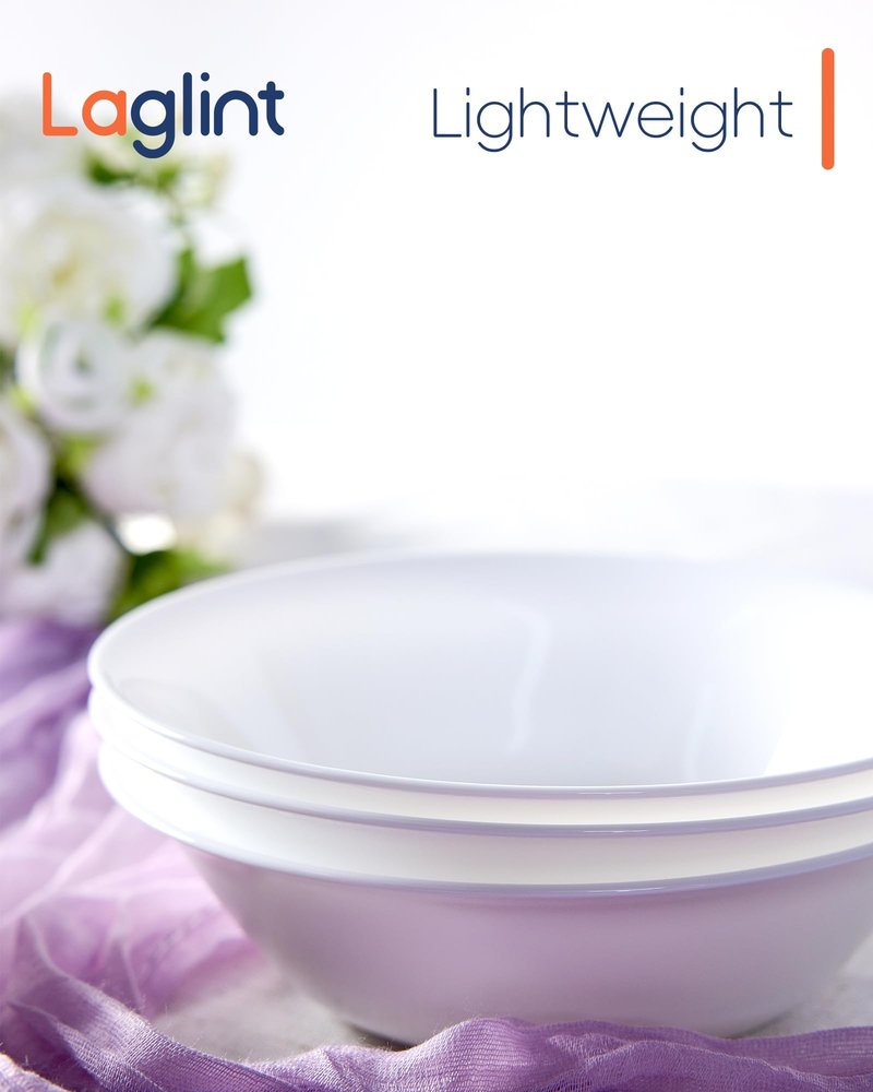 LaGlint 25OZ Cereal Soup Bowl Set of 4, Opal Glass 7.5 inch White Bowls for Ramen, Noodle, Salad, Fruit, Dishwasher and Microwave Safe