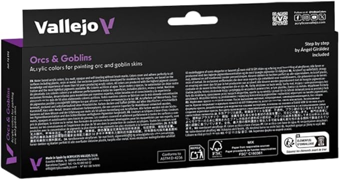 Vallejo - Orcs & Goblins Acrylic Paint Set | Game Color | Fantasy Color Series Miniature Model Kit for a High Pigment Matte Finish | 8 Bottles x 18 ml. (0.60 fl.oz)