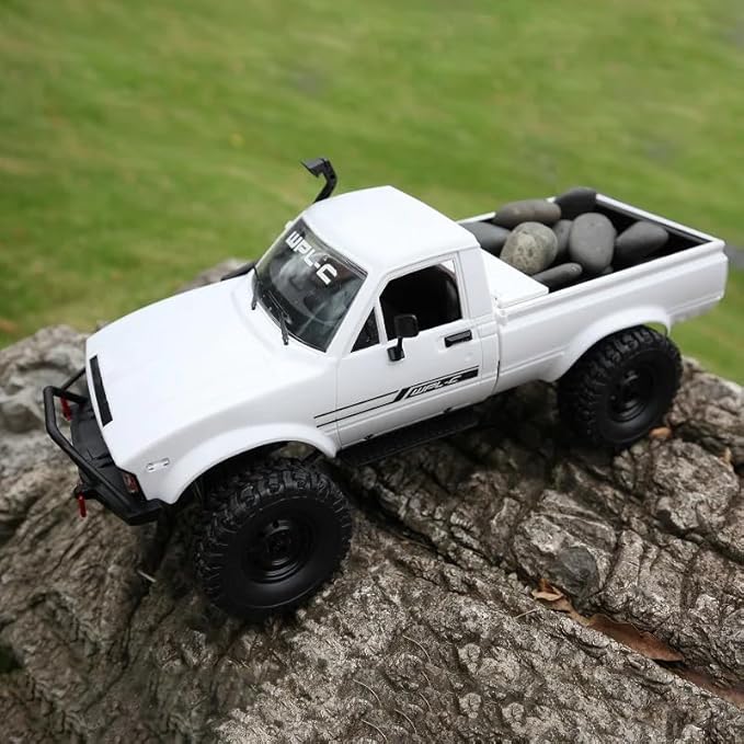 1/16 Scale RC Crawler WPL C24-1 RC Truck RTR 4x4 Off-Road Pick-up Car 2.4GHz Remote Control RC Rock Crawler with Upgraded Battery & LED Lights