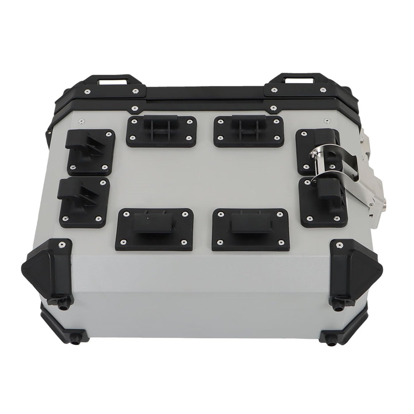 SEBLAFF Motorcycle Hard Side Saddlebag Box Trunk Tour Motorcycle Panniers Side Case Silver 36L