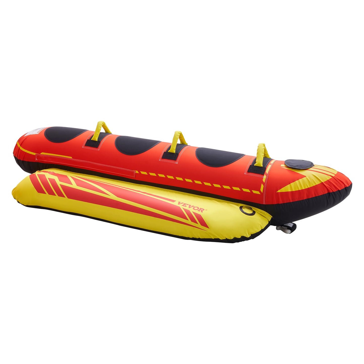 VEVOR Towable Tubes for Boating, 1-3 Riders Inflatable Boat Tubes and Towables, 510lbs Capacity Hot Dog Water Sport Tube for Boat to Pull - with Full Nylon Cover, Padded Handles & Speed Safety Valve