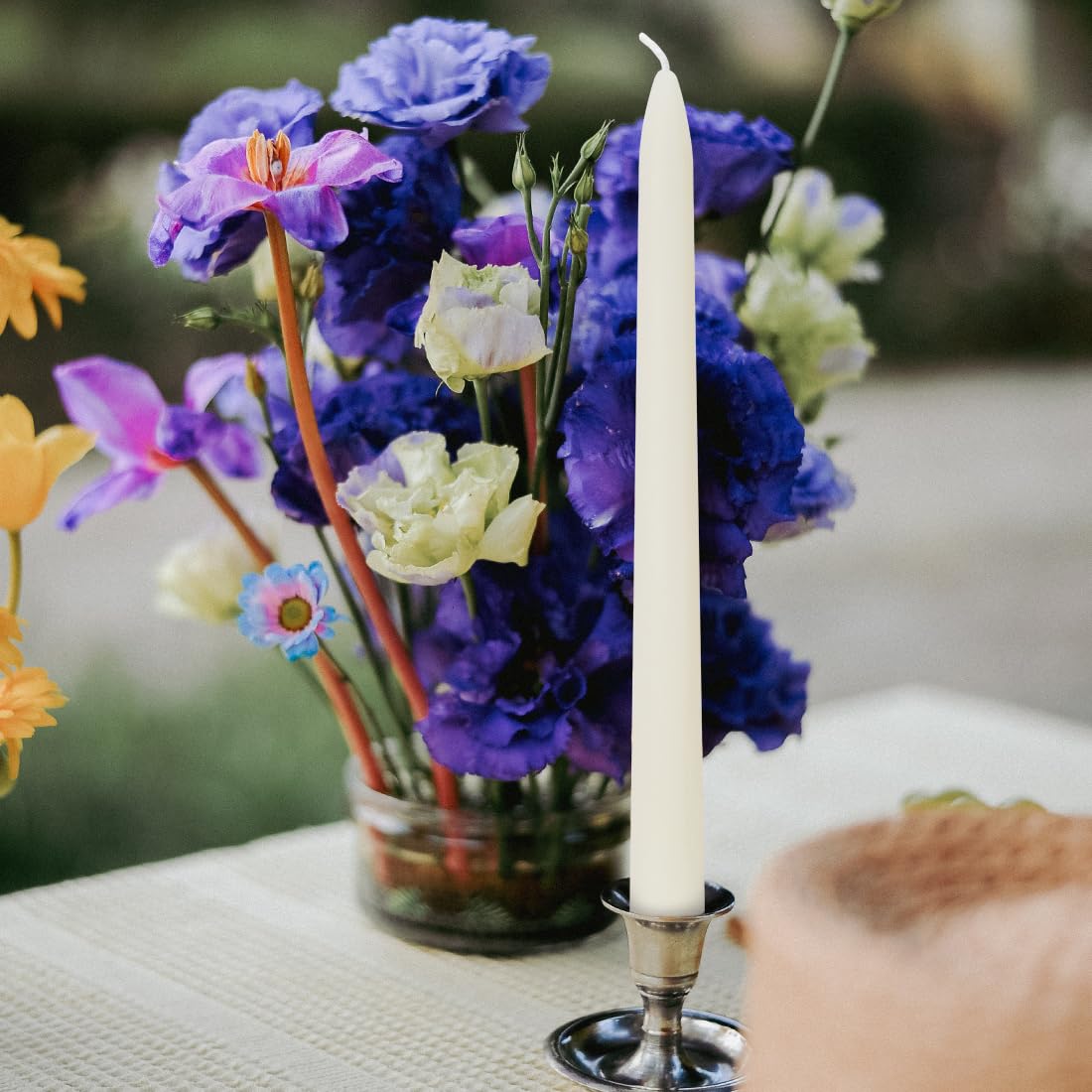 AGLARY 10 Pack White Pure Beeswax Taper Candles 10-Inch, Unscented with Cotton Wicks - Air Purifying, Recyclable Paper Box.