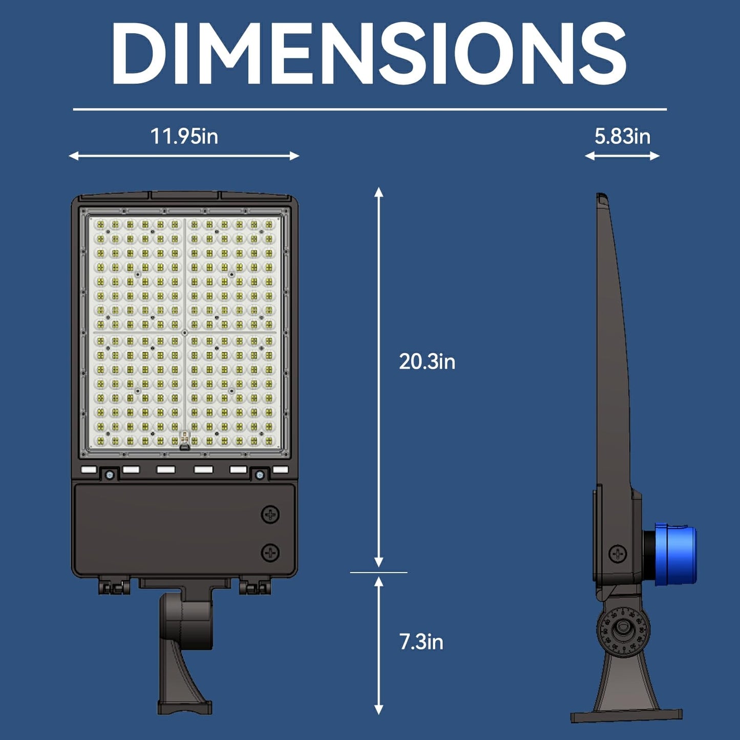 360W LED Parking Lot Light 2Pack: 250/300/360W Selectable, 57600LM 5000K LED Shoebox Light with Photocell, Arm Mount Flood Light, Commercial Outdoor Area Lighting for Driveway Stadium Roadways, ETL