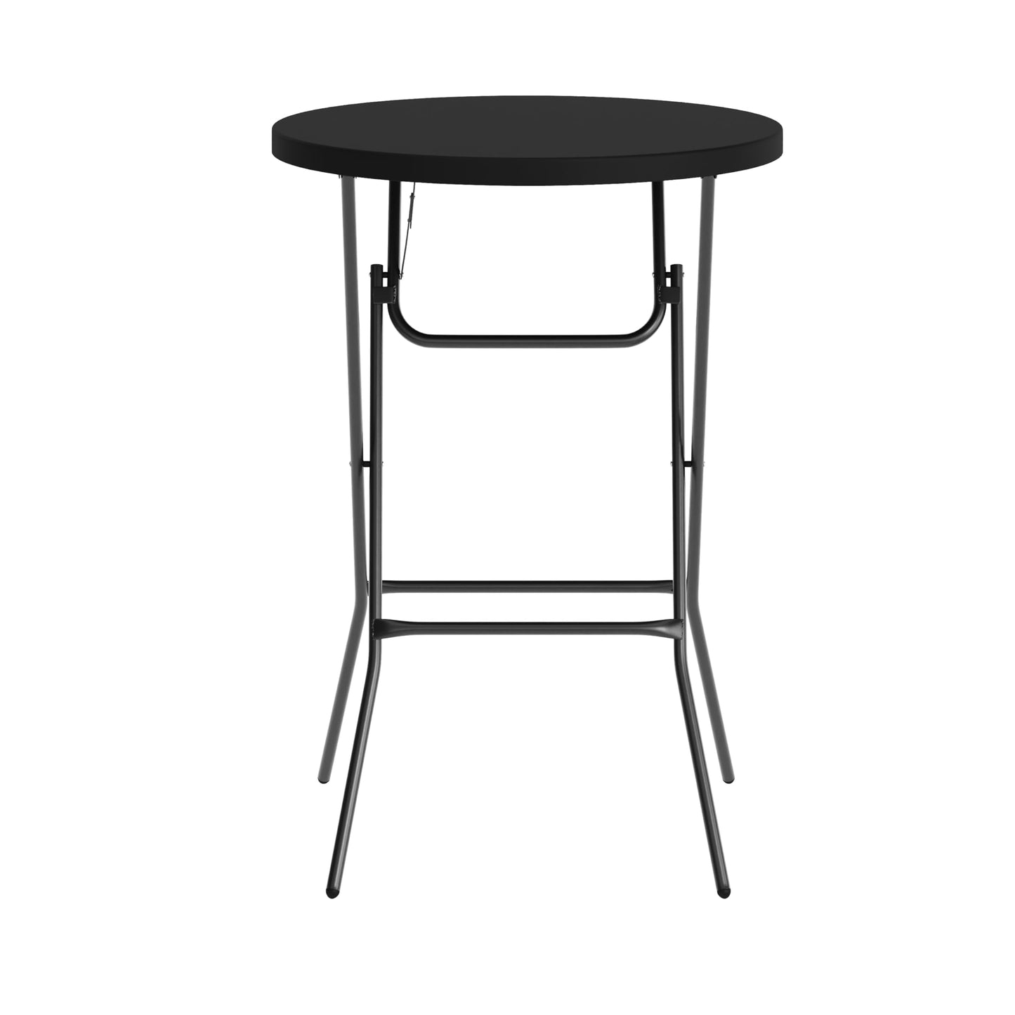 Flash Furniture Elon Round Folding Bar Height Table for Parties and Commercial Events, Indoor/Outdoor Plastic Bar Height Folding Table, 32", Set of 4, Black