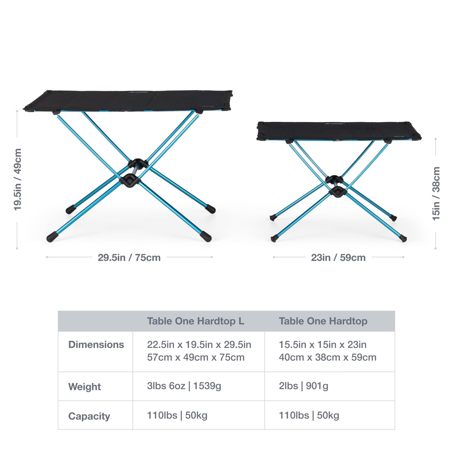Helinox Table One Hard Top Lightweight, Collapsible, Portable, Outdoor Camping Table, Large - 29.5 x 22.5 Inches, Coyote Tan