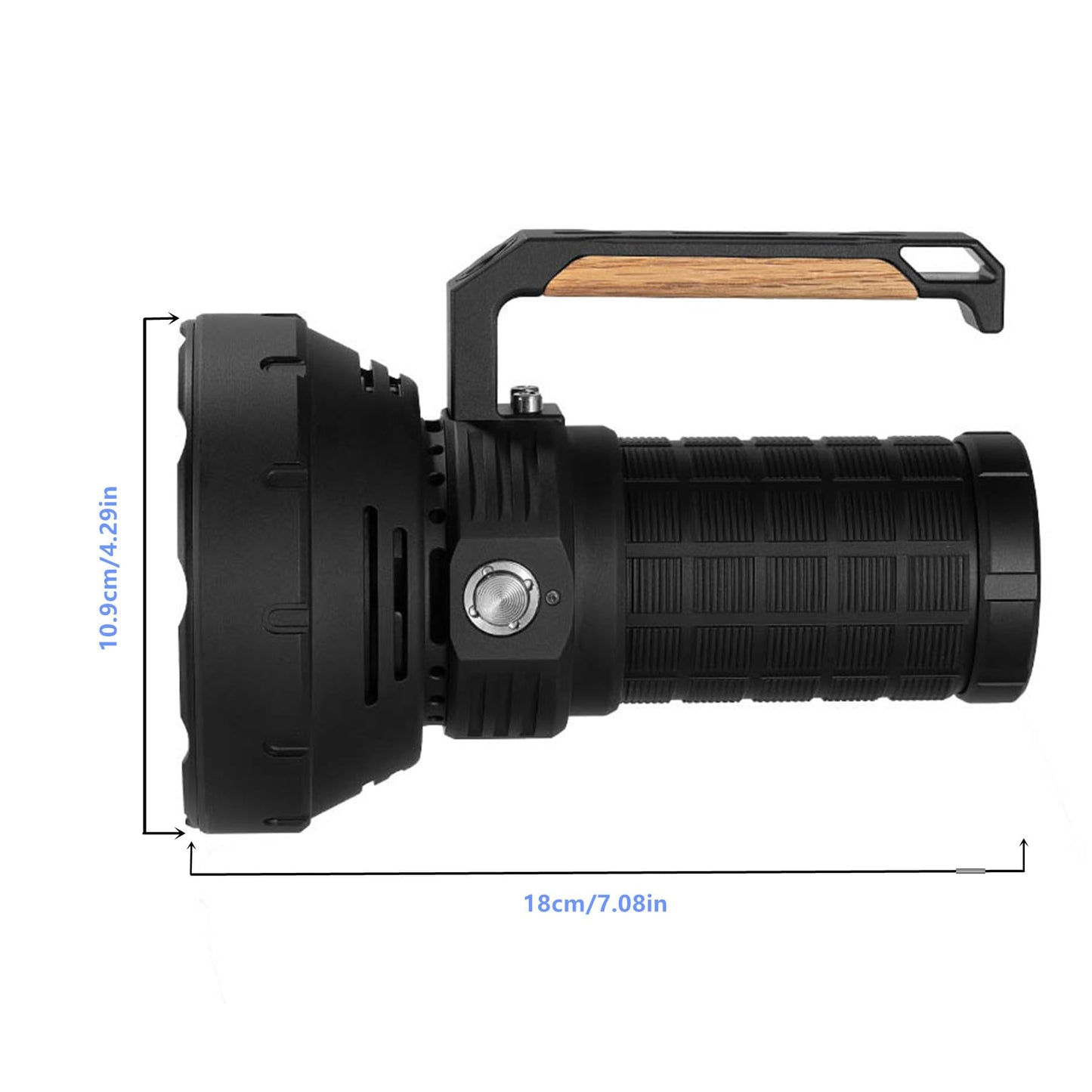 W322-1 Brightest Flashlight 58000 Lumens,Super Bright Flashlight with 16 pcs Cree XHP50.3 LEDs,High Powered Flash Light Long Beam 1715 Meters,Most Powerful Light for Caving,Search,Rescue .(Small)