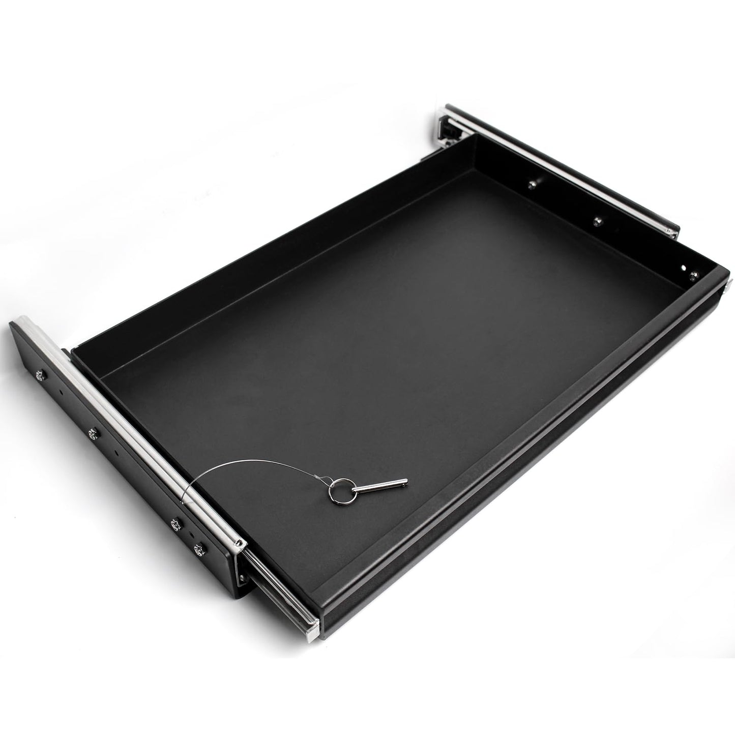 Heavy Duty Steel Sliding Battery Tray,Generator Slide Out Tray for RV, Universal RV Storage Rack for Tools and Outdoor Gear (24"x14"x2.7")