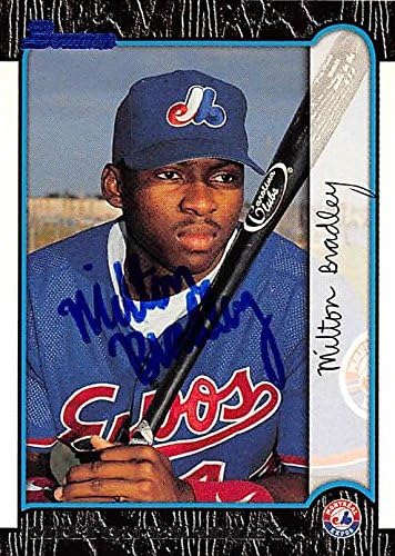 Sports Memorabilia Autograph Warehouse 244889 Milton Bradley Autographed Baseball Card - Montreal Expos FT 1999 Bowman - No. 154