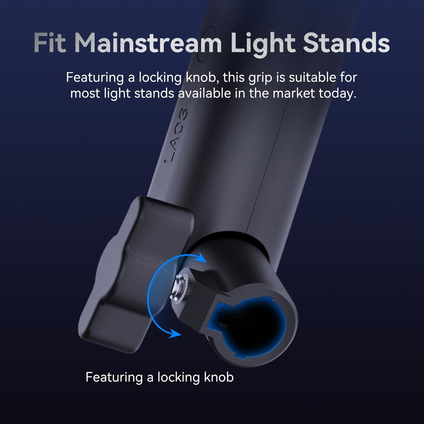 ULANZI 40W Pro RGB Portable LED Video Light w Adapter, 3400mAh Mini COB Continuous Handheld Spotlight, Ulanzi LA03 Quick Adjustment Handheld Light Stand Grip with 1/4" Screw for COB Light