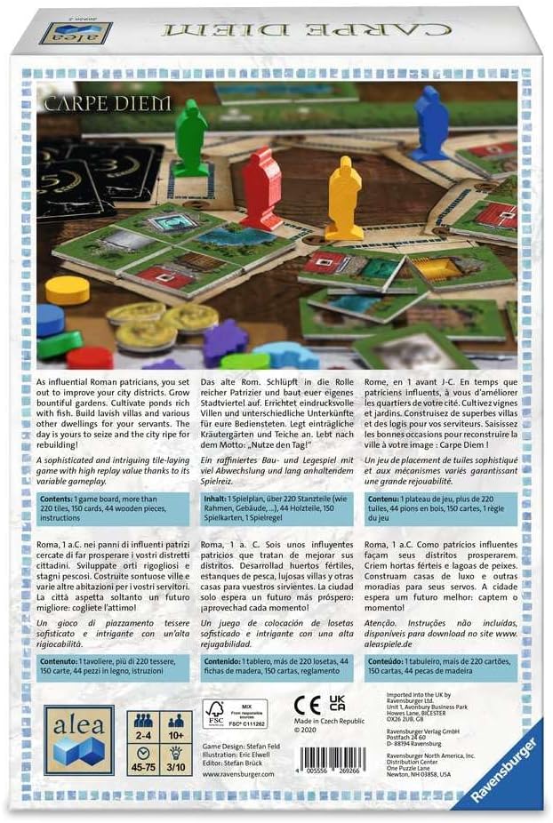 Ravensburger Carpe Diem Strategy Board Game - Engaging Mind Teaser for Ages 10 & Up | Alea 2021 Edition | Educational and Fun | Quality Craftsmanship | Legacy Brand (26926)