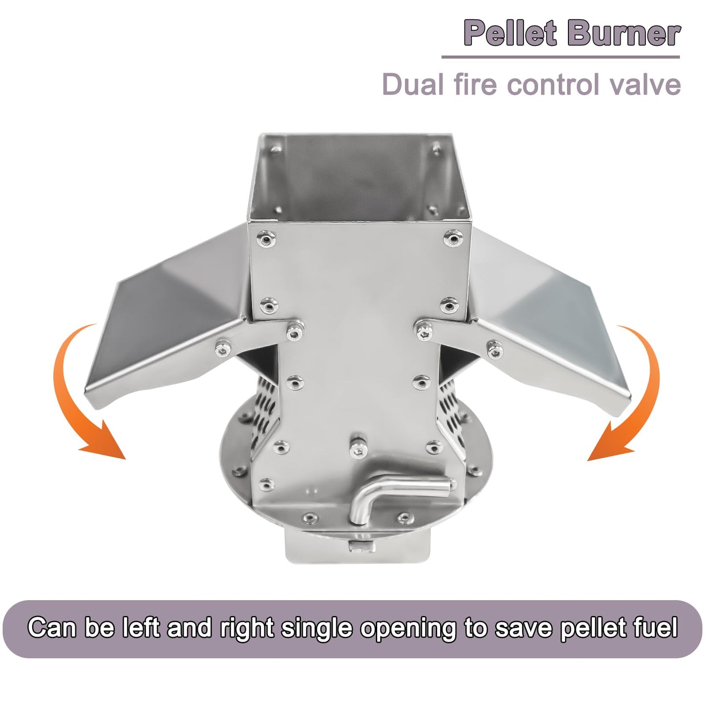 Outdoor Camping Stove Accessory Pellet Bin with Burner for Tent Stove(Silver)