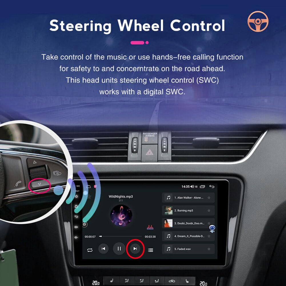 Slakerbe Android 14 Double Din Car Stereo Radio for Chevy Classic 2004-2007 Silverado Classic 2007,7" Touchscreen Wireless Carplay Android Auto GPS WiFi Bluetooth RDS SWC Mirrorlink Mic Backup Camera