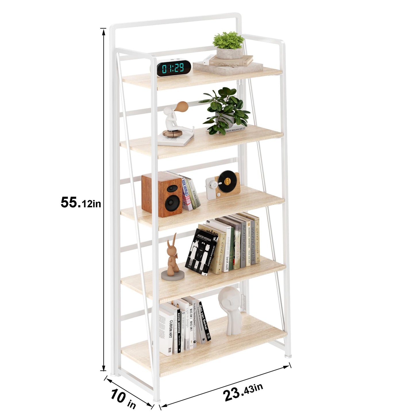 BHG No Assembly Folding Bookshelf for Living Room,Collapsible Book Shelf for Home Office, Portable Bookcase Storage Organizer Rack Shelves