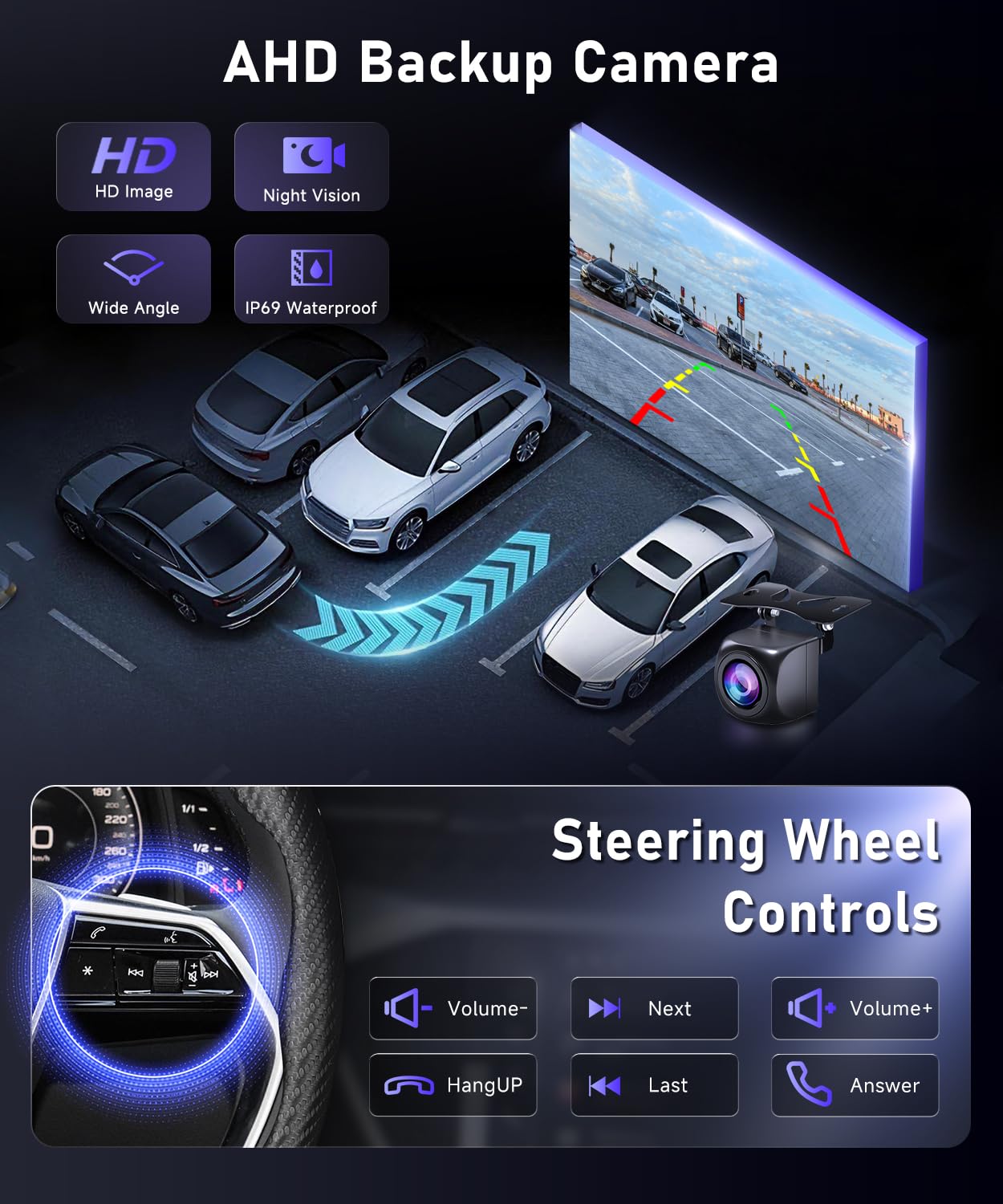 4G+64G Car Radio Stereo for Ford F150 F250 F350 Fusion Edge Explorer Expedition, 7“ IPS Touch Screen/Android 15/Wireless CarPlay/Android Auto/DSP/GPS/WiFi/5.0Bluetooth/SWC/AHD Backup Camera