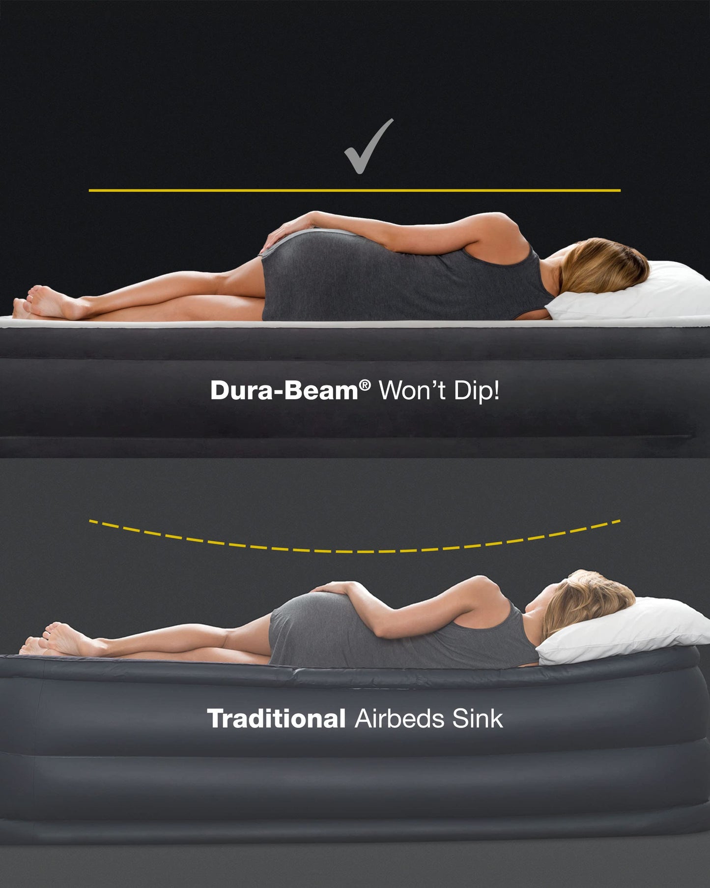 Intex 64778E Dura-Beam Standard Prestige Air Mattress: Fiber-Tech – Full Size – Hand-Held Battery Pump-– 10in Bed Height-– 600lb Weight Capacity,(Pack of 3)
