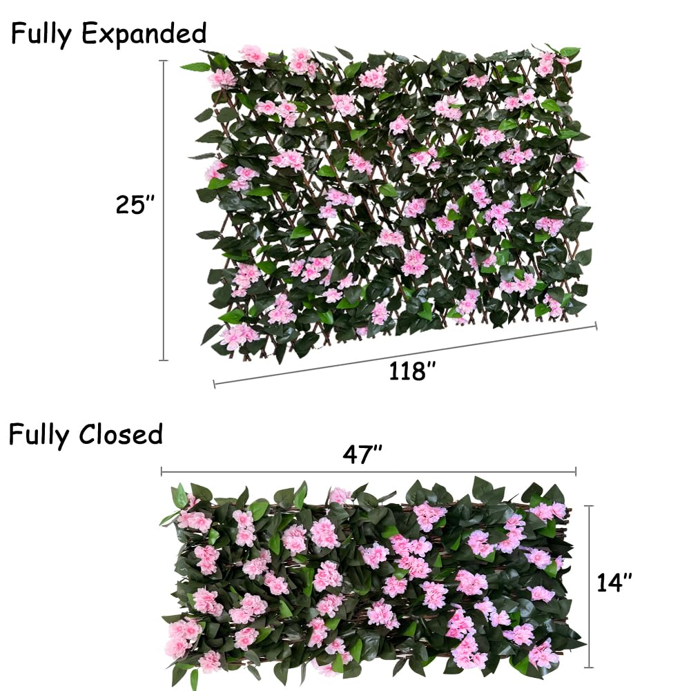 Expandable Fence Privacy Screen for Balcony Patio Outdoor,Decorative Faux Ivy Fencing Panel,Artificial Hedges