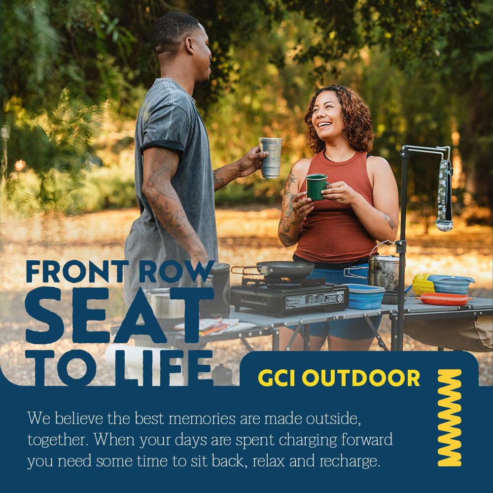 GCI OUTDOOR Master Cook Station | Portable Folding Kitchen Table with Soft Shell Sink, Heat Resistant Tabletop & Telescoping Lanter Pole, Perfect for Camping Trips