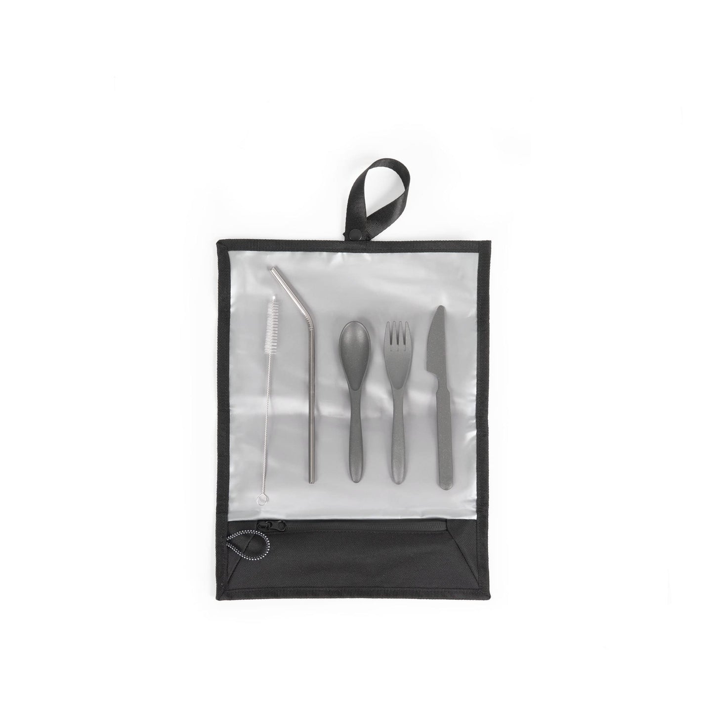 PICNIC TIME NHL Utah Hockey Club Tarana Lunch Bag Cooler with Utensils Made from Recycled Material, Lunch Box with Picnic Set, Upcycled Lunch Cooler Bag, (Carbon Black)
