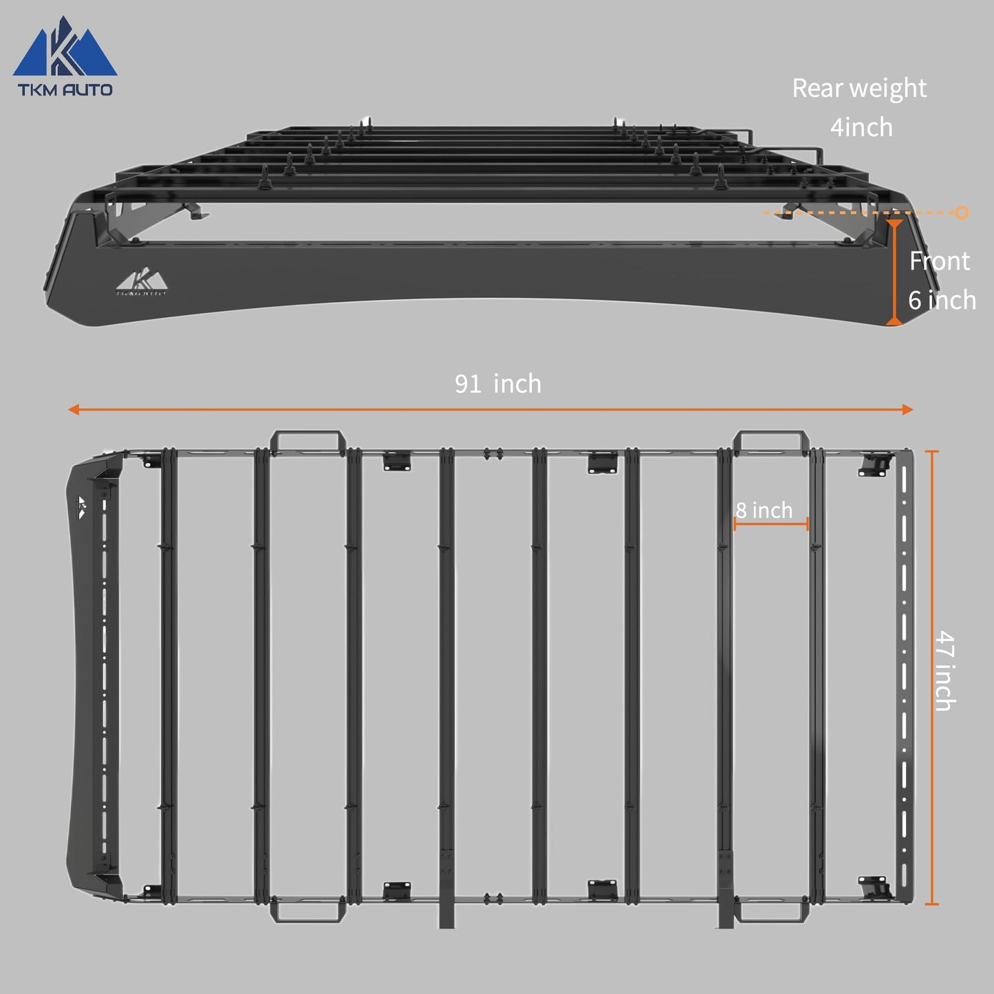 TKMAUTO Black Roof Rack Cargo Storage Compatible with 2010-2024 4Runner (Full Size)
