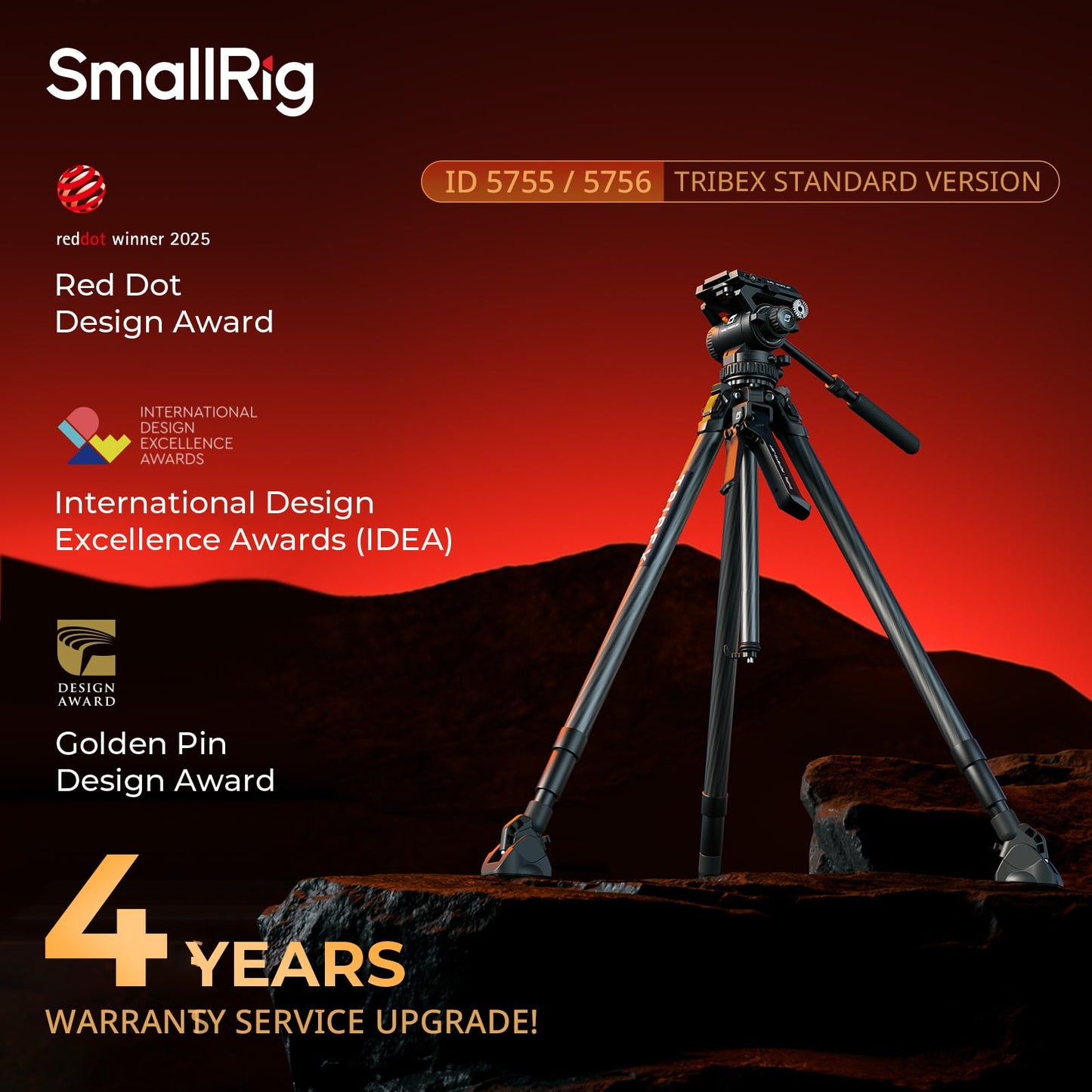 SmallRig x Potato Jet Tribex Carbon II Hydraulic Carbon Fiber Tripod, Fast Extend Camera Video Tripod with 4-Step Counterbalance Fluid Head,Weight 8.3lbs,Load up to 13.2lbs - 5755