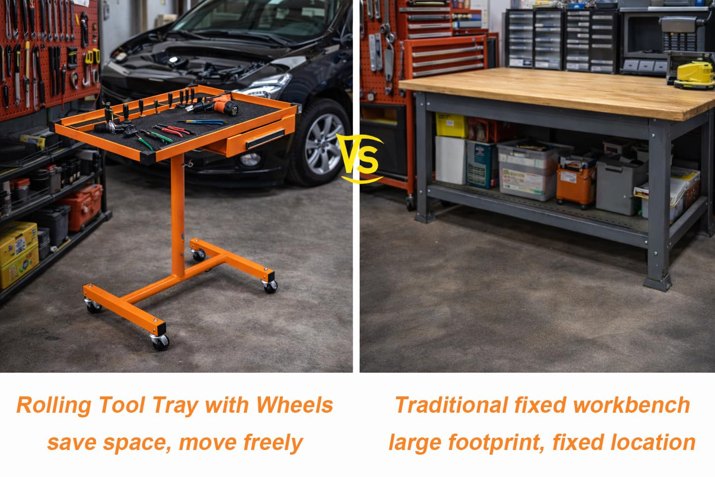 A A IN Heavy Duty Adjustable Work Table with Drawers, for Garages, Repair Shops and DIY, Portable. 220 Pounds Capacity.