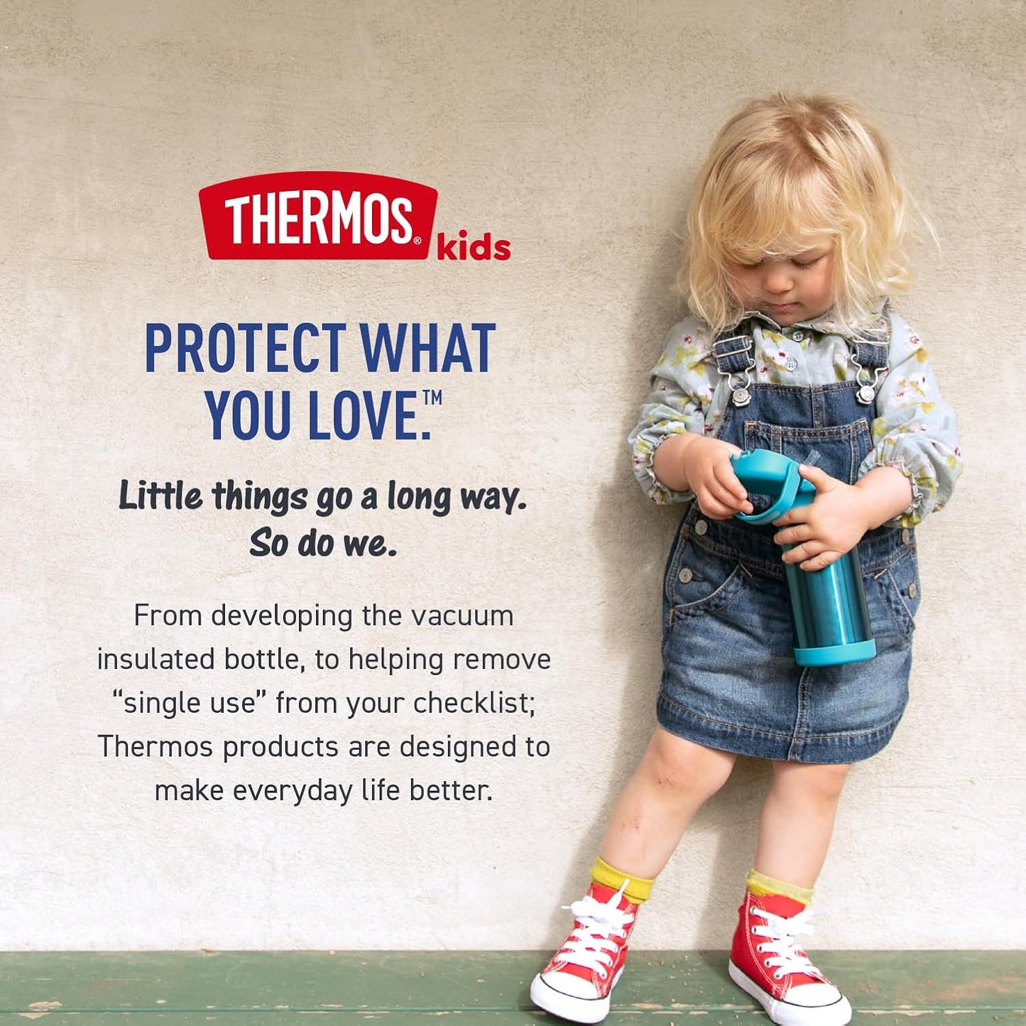 Thermos Funtainer 12 Ounce Kids Straw Bottle - Stainless Steel Vacuum Insulated, Honey Bees Design