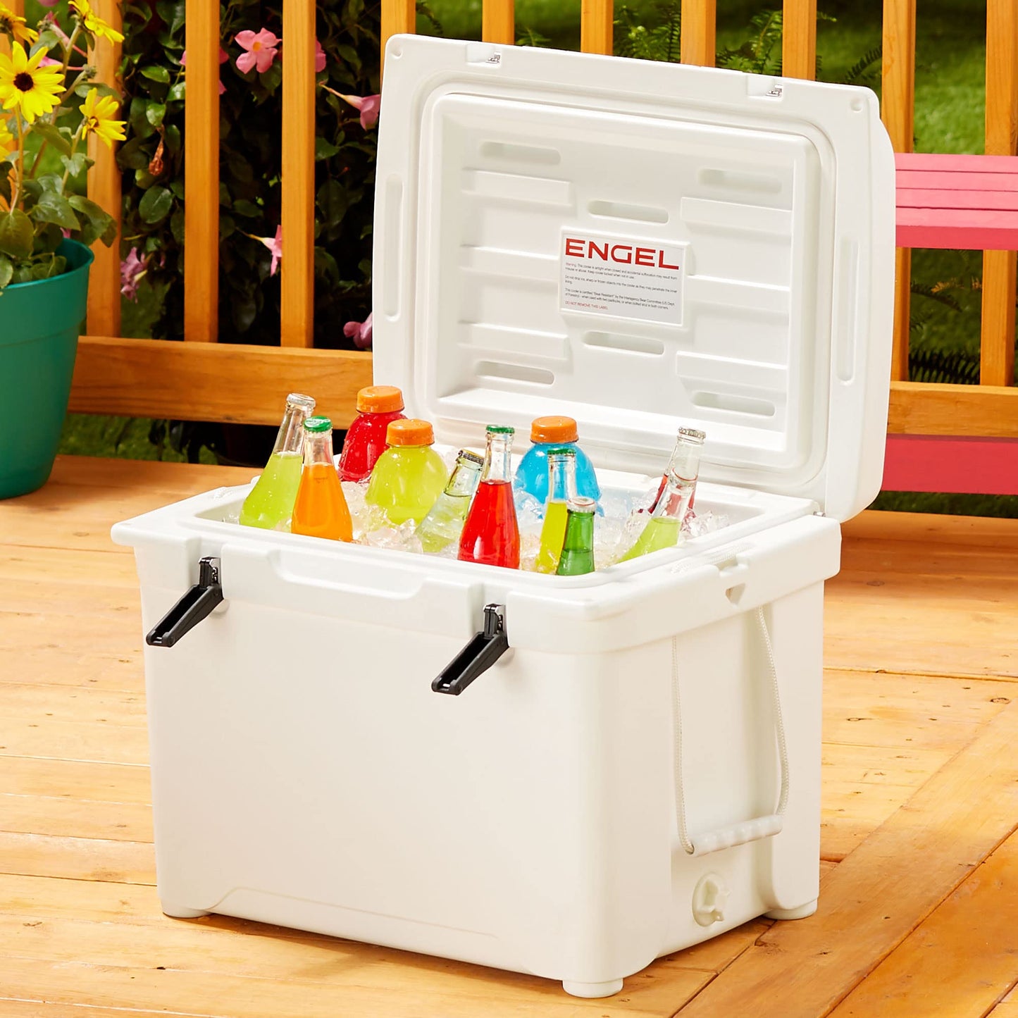 Engel Coolers ENG50 Cooler | 60 Can High Performance Durable Seamless Rotationally Molded Ice Box for Camping, Hunting, and Fishing - White