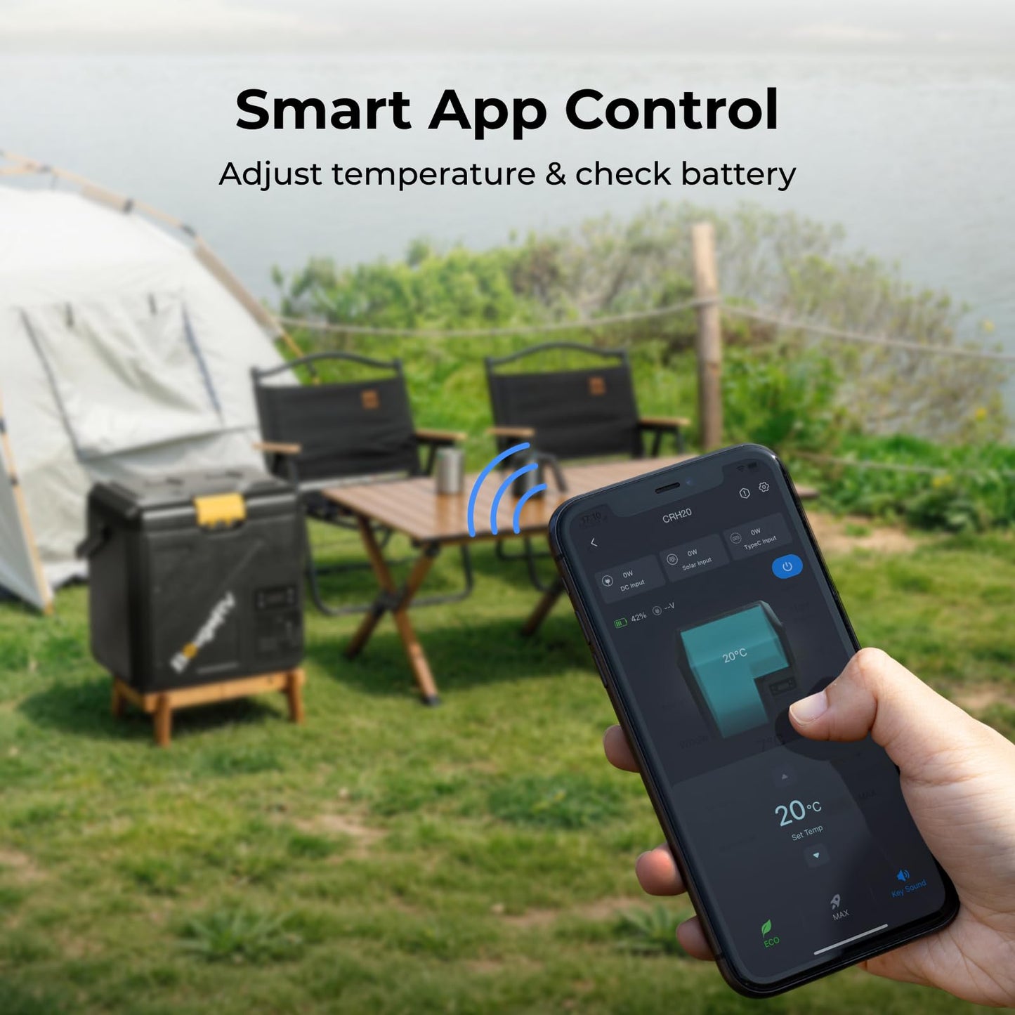 BougeRV 12 Volt Refrigerator with 240Wh Battery, 21QT Car Fridge, 20L Portable Freezer, -4~68℉, 12/24V DC, 110~240V AC, Ideal for 2 People, Road Trips, Truck, Camping(2026 New Model: CRH20 and B240)
