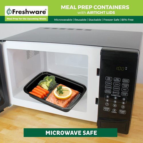 Freshware Meal Prep Containers - 50 Pack BPA-Free Food Storage with Lids | Stackable & Microwave Safe (16 oz)