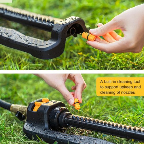FANHAO Oscillating Sprinkler - Durable Lawn Watering System for Up to 3,600 Sq. Ft. | 19 Precision Nozzles